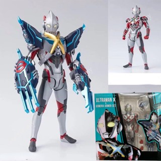 Shf ฟิกเกอร์ รูปการ์ตูนอุลตร้าแมน X Darkness Change Face Articulado