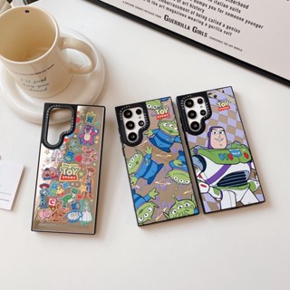 การ์ตูน Toy Story Casetify เคส Samsung Galaxy S23 Ultra S22 Ultra S23 Plus + Case ใหม่ กระจกเงา สี่เหลี่ยม ป้องกันการหล่น ซิลิกาเจล นุ่ม เคส