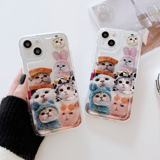 เคสโทรศัพท์ซิลิโคน TPU ใส แบบนิ่ม ลายแมวน่ารัก กันกระแทก สําหรับ IPhone 14 13 11 12 Pro XS Max X XR 7+ 8 Plus