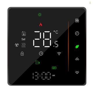 Flt เครื่องควบคุมอุณหภูมิอัจฉริยะ WiFi ตั้งโปรแกรมได้ รองรับการควบคุมแบบสัมผัส แอพมือถือ ควบคุมด้วยเสียง เข้ากันได้กับ Alexa Google Home สําหรับเครื่องทําน้ําอุ่น 5A สีดํา