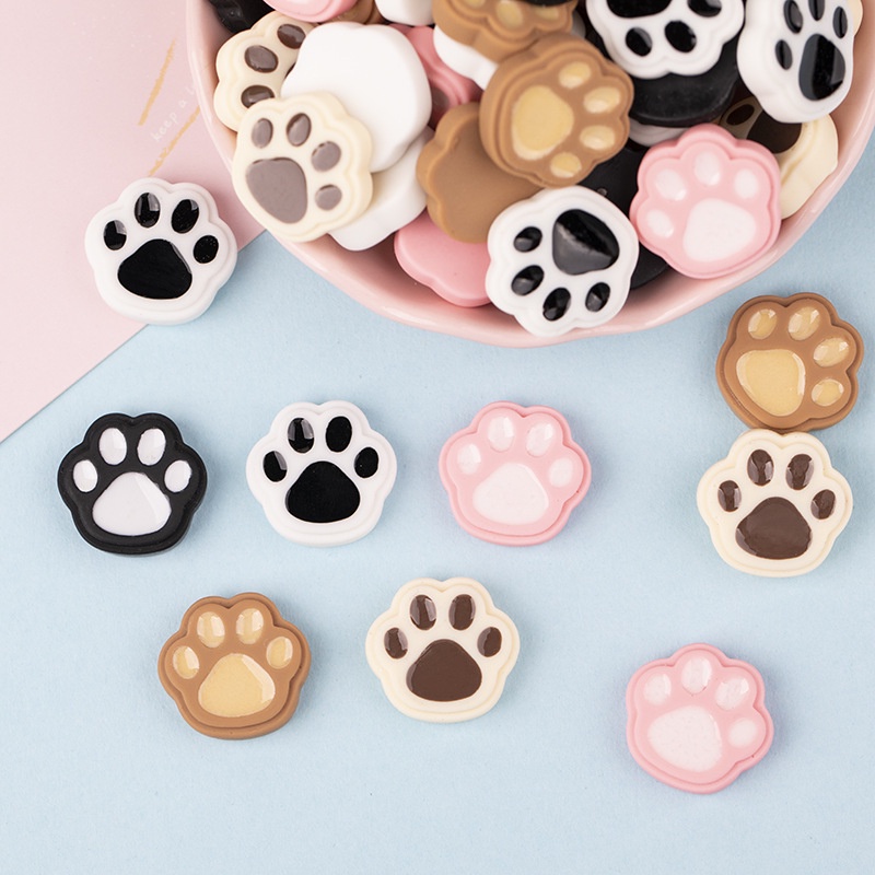 20ชิ้นหลายสีการ์ตูนแมวกรงเล็บเรซิ่น แฟลตแบ็ค ทําเอง เคสโทรศัพท์กล่องเก็บอุปกรณ์ตกแต่ง