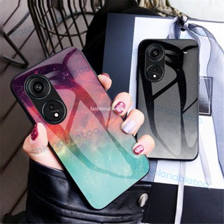 เคสโทรศัพท์กระจกนิรภัย ไล่โทนสี สําหรับ Oppo A98 A78 A17 K A17K A 98 A 78 A 17K 5G 2023 เคสแฟชั่น ขอบ TPU นิ่ม กันกระแทก เคสหลังแข็ง