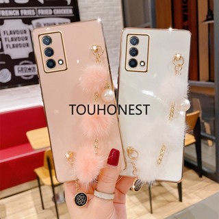 เคส Oppo Realme 5 Pro เคส Oppo Realme 6 Pro เคส Oppo Realme 7 Pro เคส Oppo Realme C11 Case Oppo Realme C12 Case Oppo Realme C15 Case Oppo Realme C20 Case New Cute Soft Plush Ball Pendant Chain Phone Cover Case โทรศัพท์มือถือ แบบนิ่ม