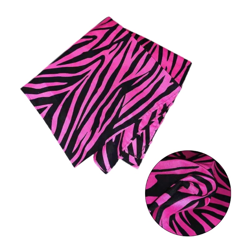 Alia สีชมพู Zebras Bandan Zebras Headscarf Zebras Headwrap ผู้หญิงผ้าเช็ดหน้า Y2kBandana Y2kHead ผ้า