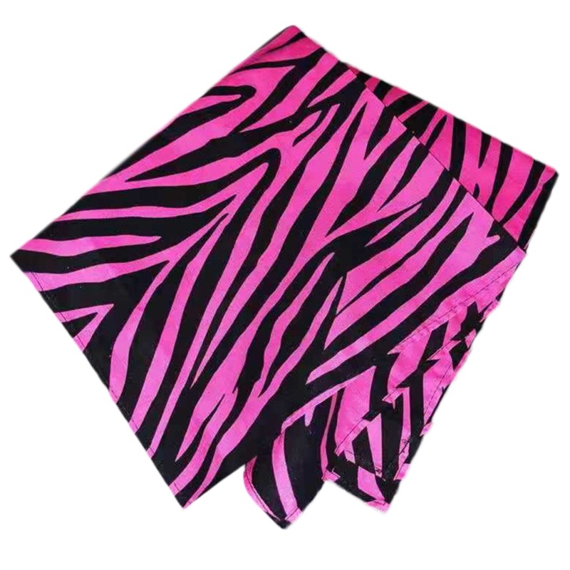 HAN สีชมพู Zebras Bandan Zebras Headscarf Y2kBandana Top ผู้หญิงผ้าเช็ดหน้า Turban