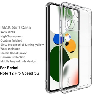 ของแท้ Imak เคส Redmi Note 12 Pro Speed 5G เคลือบ สําเร็จรูป ใส นิ่ม TPU เคส ใส ซิลิโคน กันกระแทก เคส