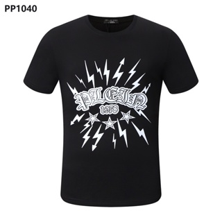 New Style Harajuku PHILIPP PLEIN Men T-Shirt Street Wear Short-Sleeved PP Cotton Round Neck Men Letter Print Tops p_01