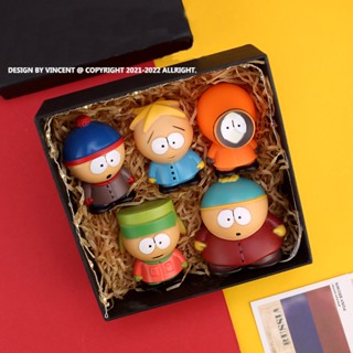 5pcs South Park Characters Kenny Stan Eric Action Figures Doll Set  Car Ornament Cake Topper