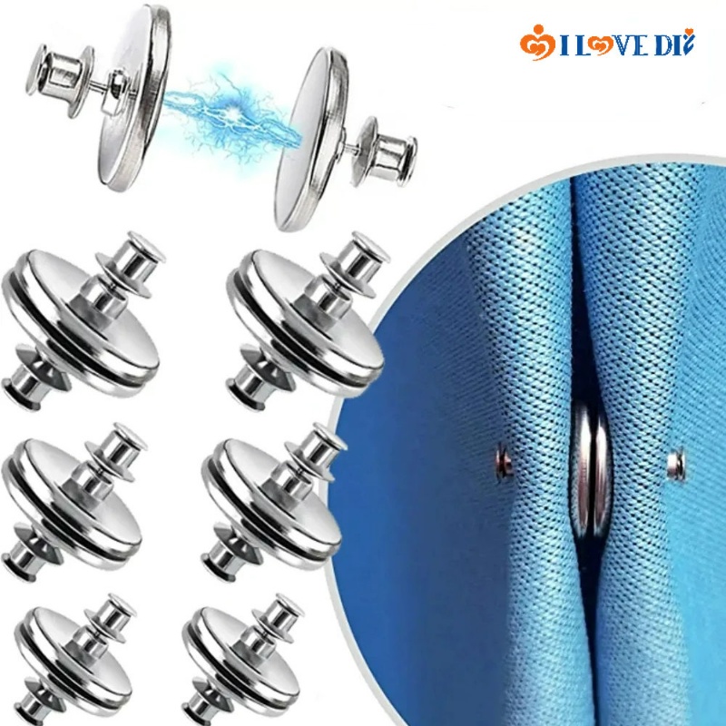 อุปกรณ์ ตกแต่งบ้าน คลิปแม่เหล็ก ถอดได้ 1 คู่ / หัวเข็มขัดผ้าม่าน โลหะ ไม่ต้องเจาะรู / ตัวยึดผ้าม่าน ป้องกันการรั่วซึม ในบ้าน ราคาถูก