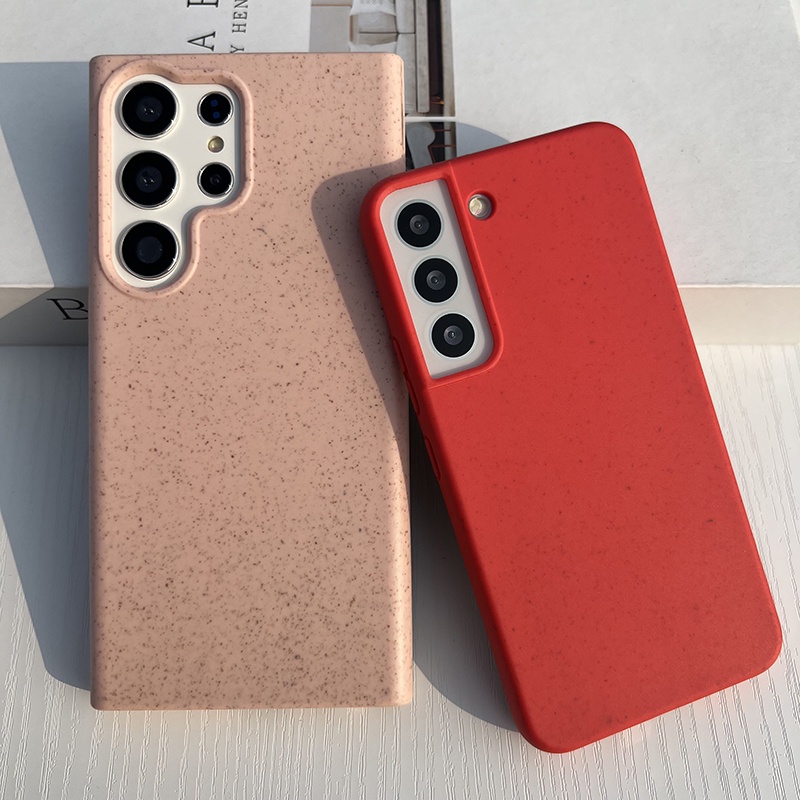 ฟางข้าวสาลีวัสดุ Matte Case Soft Case สําหรับ Samsung S25 S25Plus S25Ultra S21 S21 Plus S21 Ultra S2