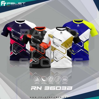 Felet Rn-3603 เสื้อยืดแขนสั้น ผ้าไมโครไฟเบอร์ สําหรับเล่นแบดมินตัน Sukan Baju Sukan