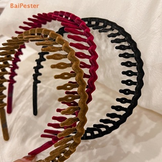 [BaiPester] ที่คาดผม กันลื่น สีพื้น แฟชั่นสําหรับผู้หญิง