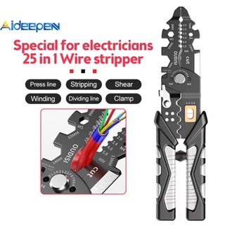 Aideepen 25-in-1 คีมตัดลวด เครื่องมือช่างไฟฟ้า เข็มจมูก