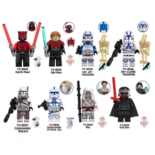 ของเล่นบล็อกตัวต่อเลโก้ Star Wars Vew Rey Obi-Wan Clone Darth Maul Trooper ขนาดเล็ก