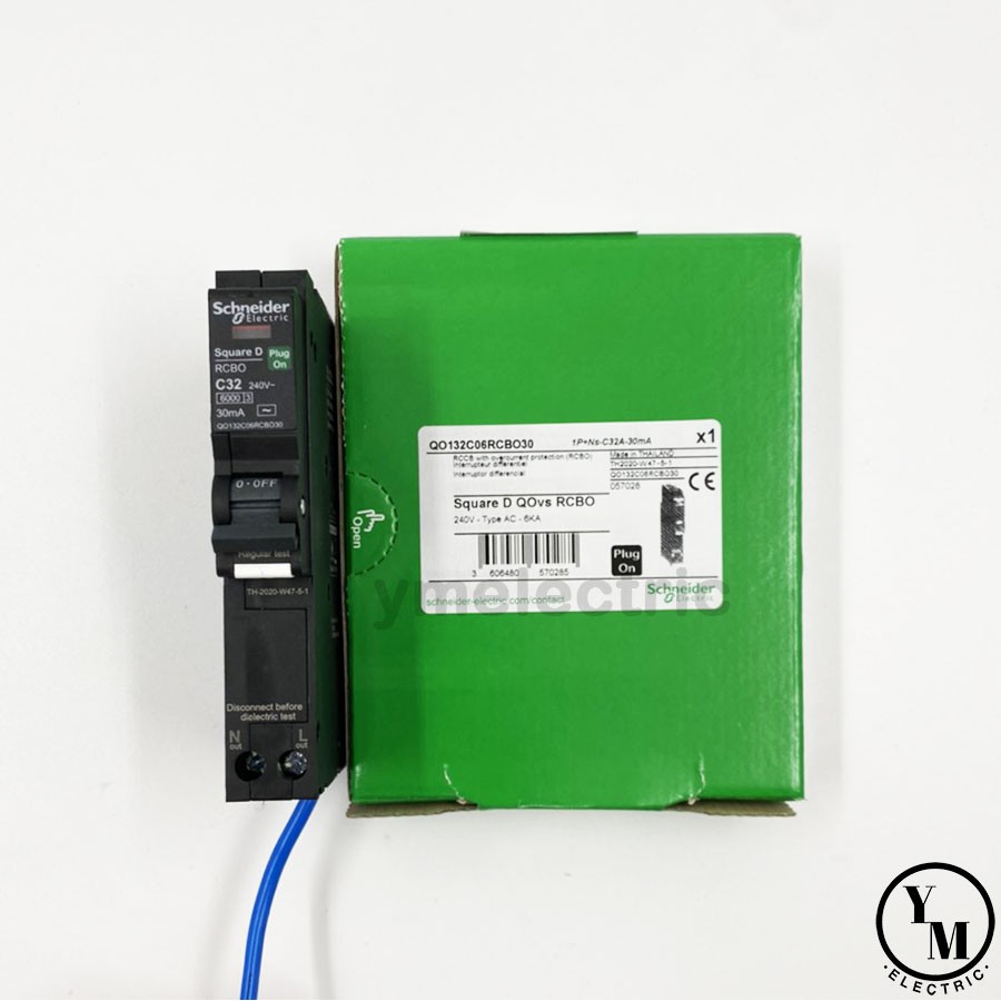 ตัวตัดกระแสไฟฟ้า เบรกเกอร์กันดูด 1P RCBO เซอร์กิตเบรกเกอร์ Schneider