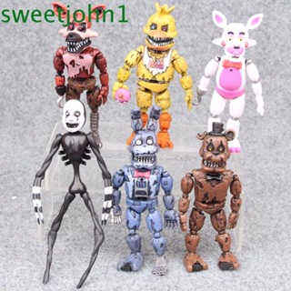 Sweetjohn โมเดลฟิกเกอร์ Five Nights At Freddys Pvc 6 ชิ้น/ชุดของเล่นสะสมสําหรับเด็ก