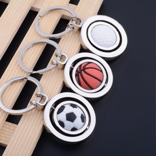 3D Sports Rotating Football Soccer Basketball Golf Keychain Keyring In Stock JY