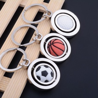 3D Sports Rotating Football Soccer Basketball Golf Keychain Keyring In Stock JY