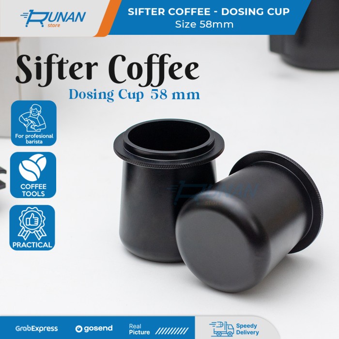 Dosing Cup 58mm Portafilter Black - Barista Dosing Ring 58mm Espresso