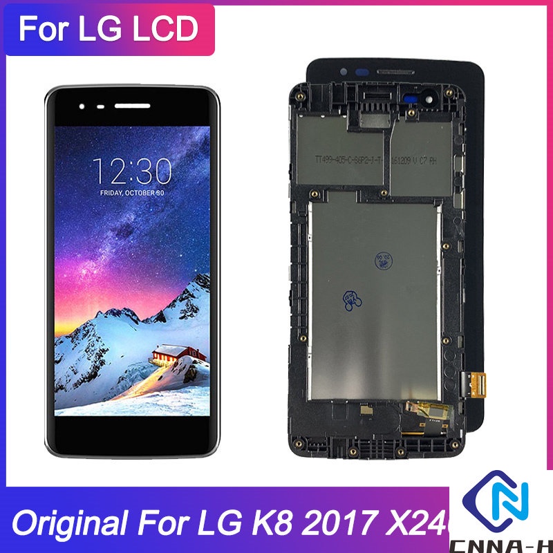 สําหรับ LG K8 2017 X240 จอแสดงผล LCD Touch Screen Digitizer กรอบสําหรับ LG X240 LCD 100% ทดสอบ