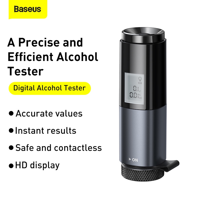เครื่องวัดแอลกอฮอล์ Baseus เครื่องวิเคราะห์ลมหายใจอิเล็กทรอนิกส์พร้อมจอแสดงผลดิจิตอล