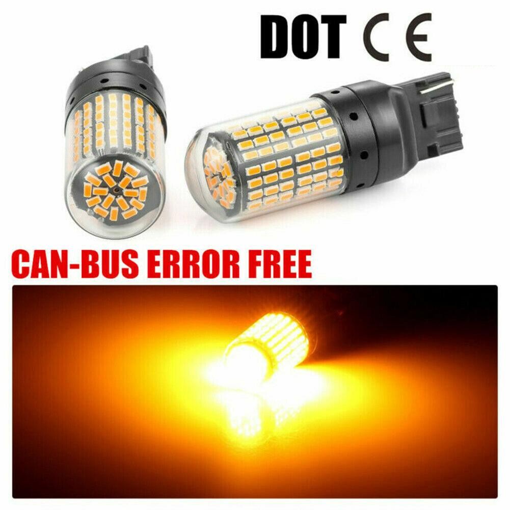Hh36 2x หลอดไฟ LED 3014 144SMD W21W WY21W Canbus T20 7440 LED ไฟเลี้ยวโคมไฟ
