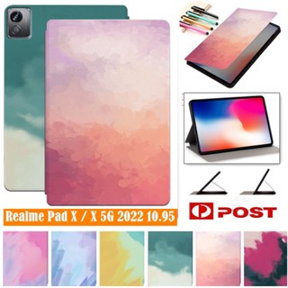 เคสหนัง PU ฝาพับ กันกระแทก ลายน่ารัก พร้อมช่องใส่บัตร สําหรับ Realme Pad X 2022 Realme Pad X 5G 2022 10.95