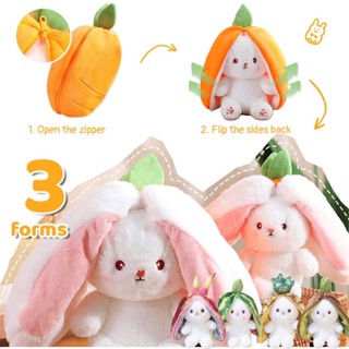 【2-in-1】ตุ๊กตากระต่าย แครอท สตรอเบอร์รี่ น่ารัก ขนาด 18 25 ซม. ของขวัญวันเกิด คริสต์มาส สําหรับเด็ก