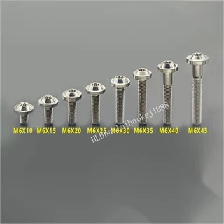 สกรูไทเทเนียม M6 TC4/GR5 M6X10 มม.-45 มม. สีม่วง สีฟ้า สําหรับรถจักรยานยนต์