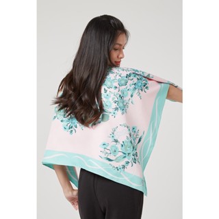 EP ผ้าพันคอลายดอกไม้ผ้าทวิลล์ ผู้หญิง | Floral Print Silk-Twill Scarf | 4485
