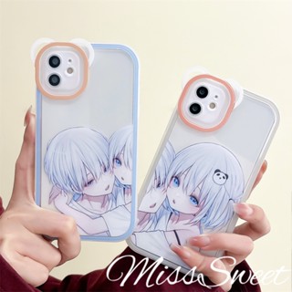 เคสโทรศัพท์มือถือแบบนิ่ม ลายหูหมีน่ารัก เรียบง่าย สําหรับ iPhone 14 13 12 11 Pro Max X XR Xs Max 8 7 6 6s Plus SE 2020