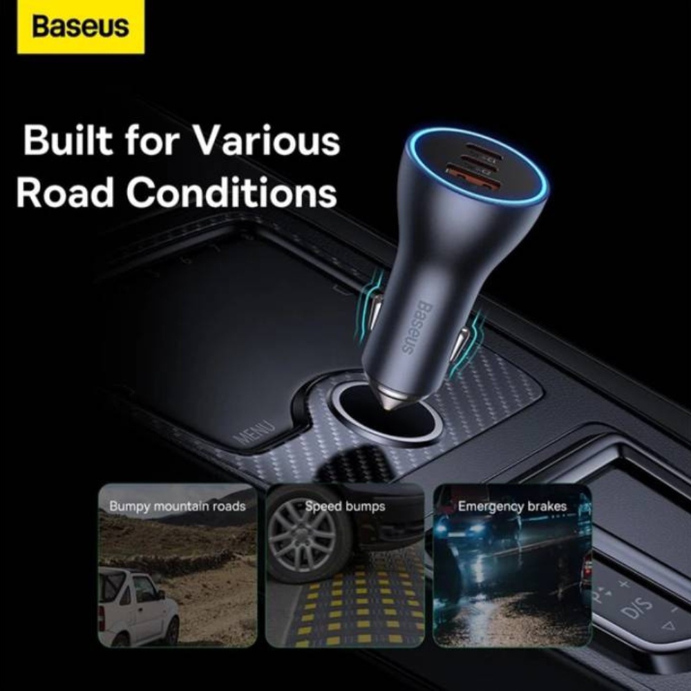 Baseus 65W ที่ชาร์จในรถ ชาร์จเร็ว 2Typec+ USB Car Charger Type C Quick อะแดปเตอร์ชาร์จ ชาร์จในรถ หัวชาร์จในรถ ราคา ถูกที่สุด ดีลบีเคเค แกลเลอรีภาพที่ 6
