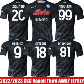 เสื้อกีฬาแขนสั้น ลายทีมฟุตบอล Napoli Third Away YP2 2022-2023 SSC Zielinski Osimhen Angvissa Simeone Raspadori PY2