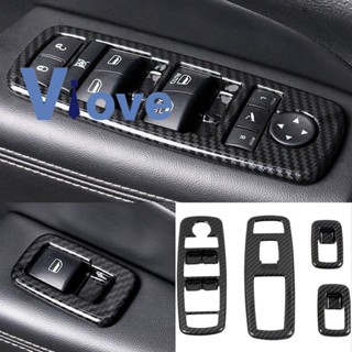 Car Carbon Fiber Window Glass Lift Button Trim Switch Cover Door Armrest Panel for Dodge Durango 2011-2022 LHD