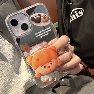 เคสโทรศัพท์มือถือแบบกระจก กันกระแทก ลายการ์ตูน สําหรับ Iphone 11 14promax 13 12 14pro 13pro 14