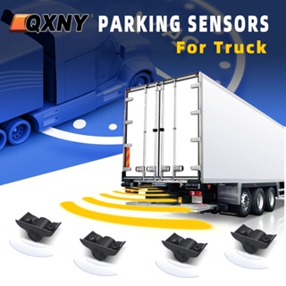 24V Truck Parking Sensor 4 Kit Backup Radar Reversing Sensor LCD Display for Van Rv Lorry Trailer Detector Voice Beep Alarm