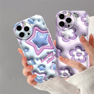 เคสโทรศัพท์มือถือ TPU ลายดอกไม้สีม่วง สีฟ้า สําหรับ VIVO Y02 Y16 Y22 Y35 Y21 Y21S Y21T Y33T Y33S Y17 Y15 Y12 Y11 Y20 Y20S Y12S Y12A Y91C Y1S Y95 Y93 Y50 Y30i Y15S Y15A