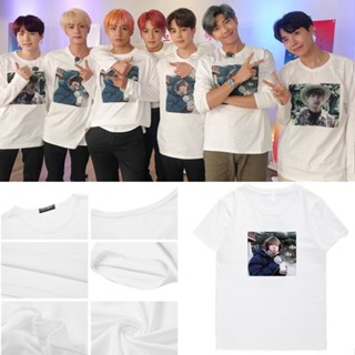  ใหม่เอี่ยมเสื้อยืดคอกลมลำลอง BTS LOVE YOURSELF สำหรับผู้หญิงเสื้อยืด