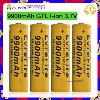 4pcs 18650 9900mAh GTL li-ion 3.7V ไฟฉายแบตเตอรี่แบตเตอรี่แบบชาร์จไฟได้ RC989