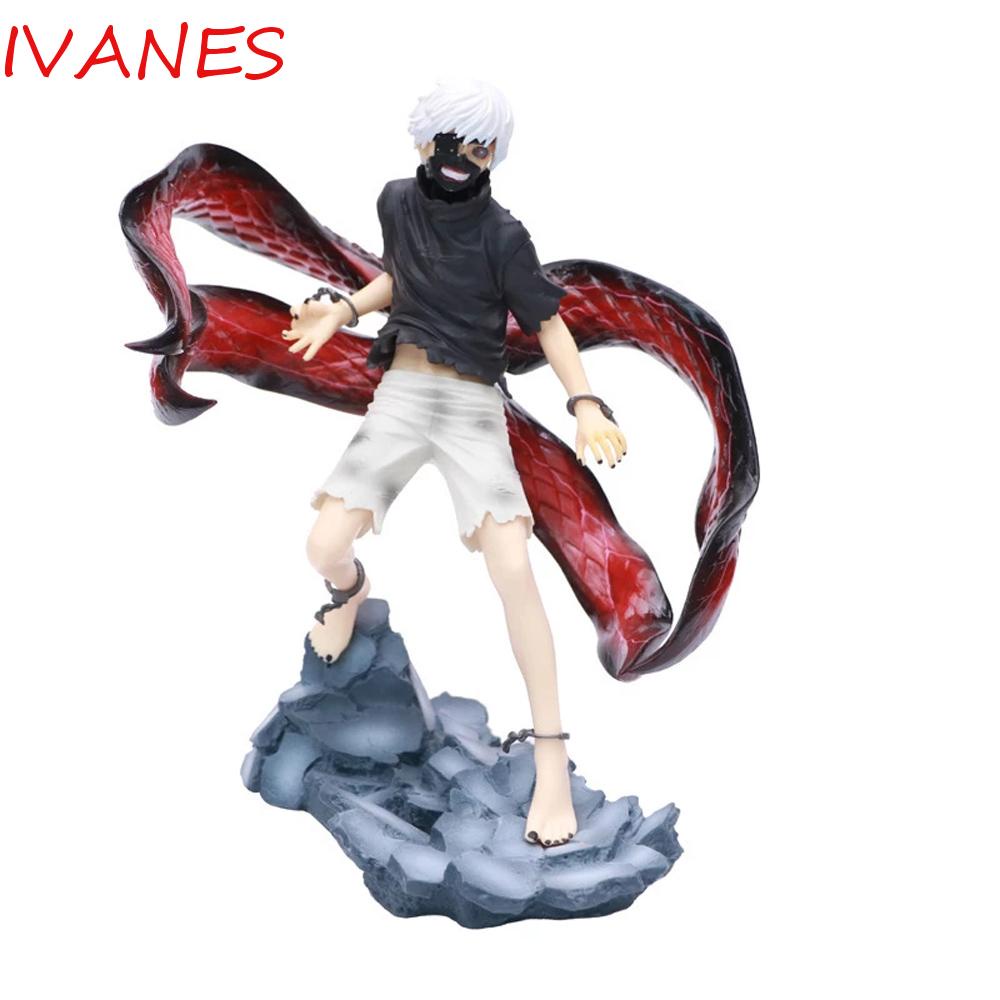 Ivanes ตุ๊กตาฟิกเกอร์ Tokyo Ghoul Anime Action Figure Ken Kaneki พีวีซีขนาด 1/8 ขนาด 2 หัวของสะสมของ