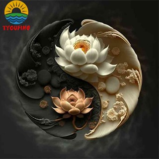 30*30CM 5D DIY Full Round Drill Diamond Painting Lotus Kit Home Decoration Art Craft