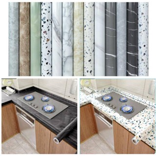 Kitchen Oil Resistant Sticker High-temperature Resistant Marble Table, Kitchen Table Cabinet Door, Antifouling Aluminum Foil Self-adhesive Renovation