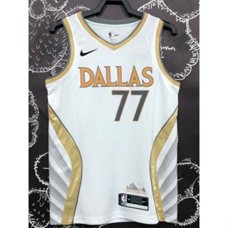 ขายดี nba Dallas Mavericks No. เสื้อกีฬาบาสเก็ตบอล ลายทีม Doncic สีขาว 77 2021