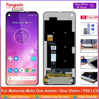 หน้าจอแสดงผล LCD ดิจิทัล หน้าจอสัมผัส สําหรับ Motorola Moto One Action XT2013-1 XT2013-4 Moto One Vision XT1970