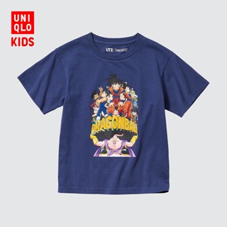 Uniqlo เสื้อผ้าเด็ก / เด็กผู้ชาย / เด็กผู้หญิง (UT) เสื้อยืดแขนสั้น พิมพ์ลายดราก้อนบอล (ดราก้อนบอล)