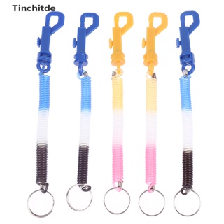 [Tinchitde] Key Holder Keyring Gifts Plastic Retractable Spring Coil Spiral Stretch Chain [Preferred]