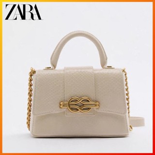 Zara ใหม่ กระเป๋าสะพายไหล่ ทรงเมสเซนเจอร์ แต่งสายโซ่ 3 สี แบบพกพา แฟชั่นฤดูใบไม้ผลิ ฤดูร้อน สําหรับสตรี 6643910 102