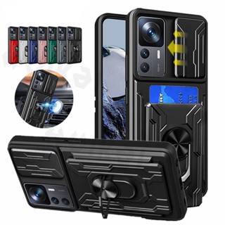 Shockproof Armor Case For Xiaomi Redmi Note 12 11 11S 10 10S 9S Pro Max 10C 9C 9T K40 11T Poco F3 M3 X3 NFC X50 Pro X3Pro Casing Slide Camera Detachable Holder Lens Protection Bracket Metal Ring Back Cover