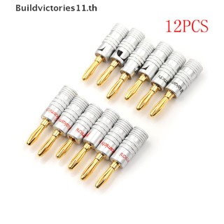 Buildvictories11   12Pcs Golden Nakamichi Speaker Banana Plug Connector Adapter Connectors   TH