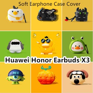 พร้อมส่ง!  เคสหูฟัง แบบนิ่ม ลายการ์ตูน สําหรับ Huawei Honor Earbuds X3